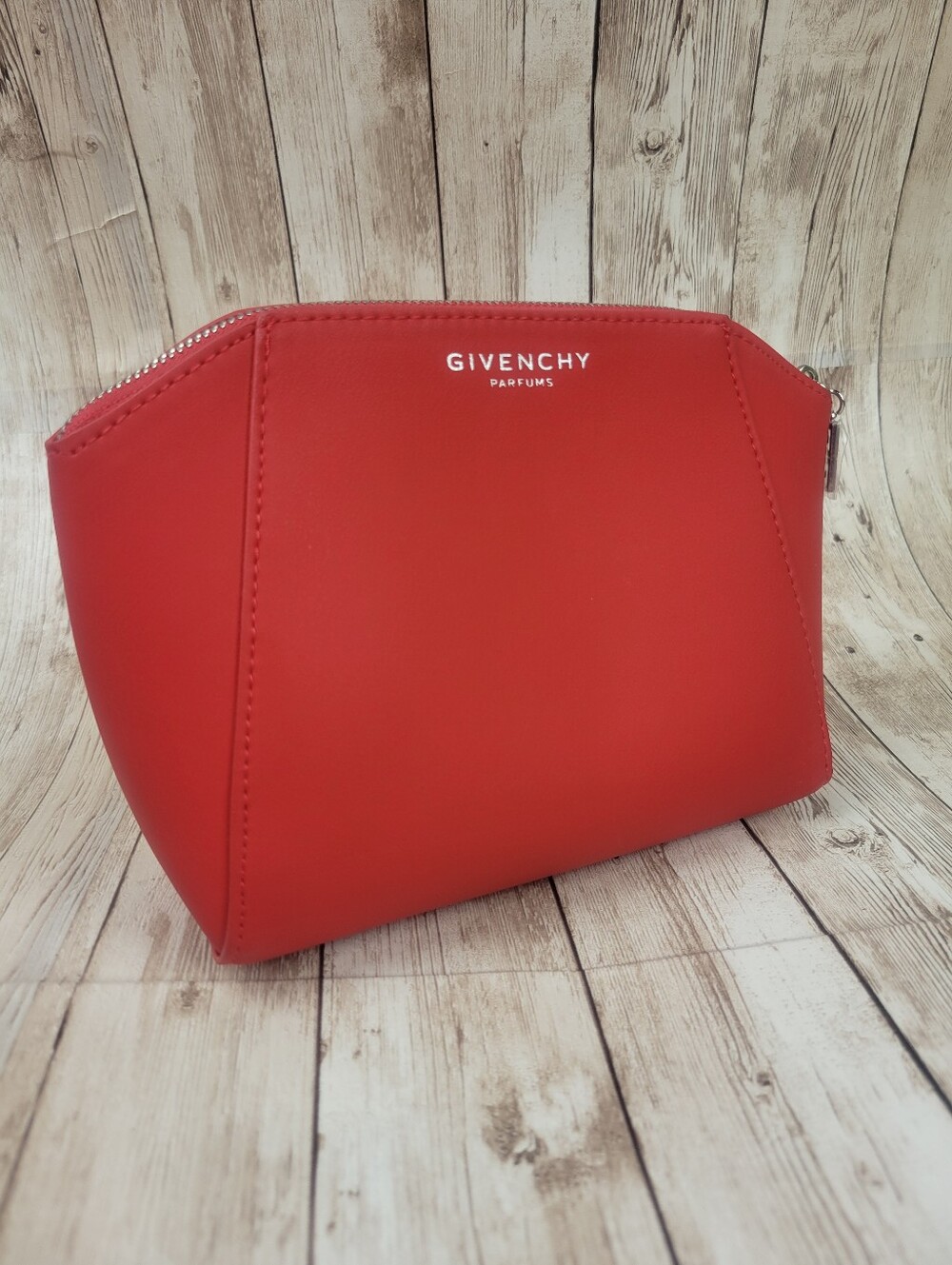 Givenchy Red Make Up Bag Faux Leather